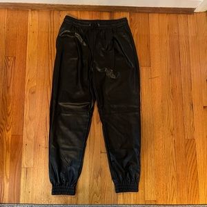 Leather joggers from Zara